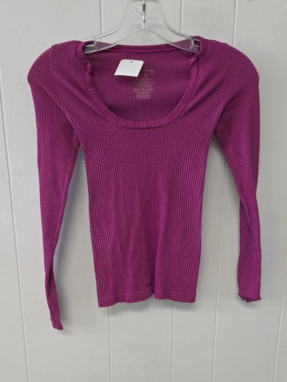 Free People Sz Med/large Purple Scoop Neck Thermal Euc